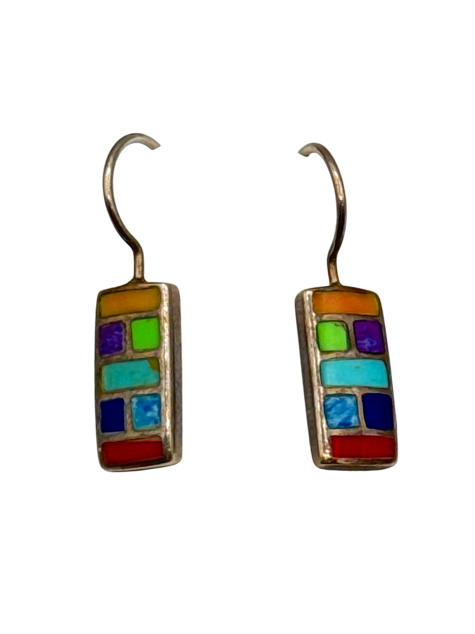 925 Sterling Silver Mosaic Earrings