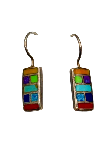 925 Sterling Silver Mosaic Earrings