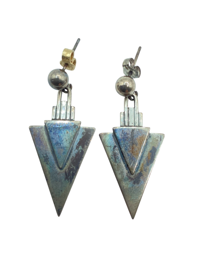Silver arrowheads earrings