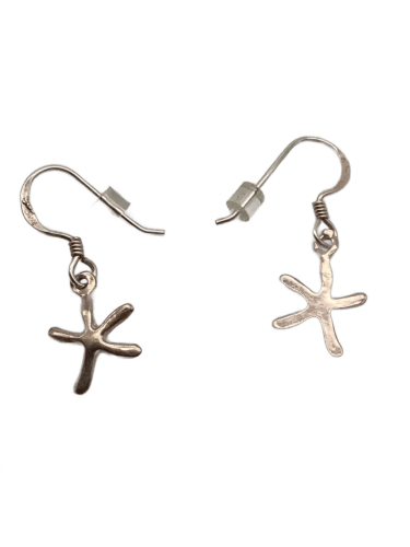 Silver starfish earrings