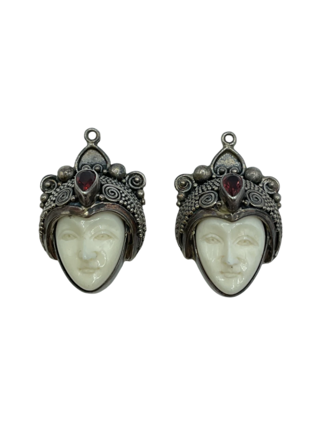 Carved Garnet Pendants