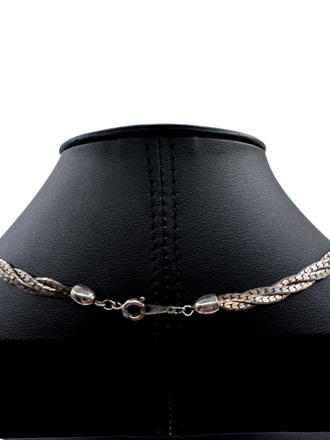 Silver Plated Braid Chain Necklace