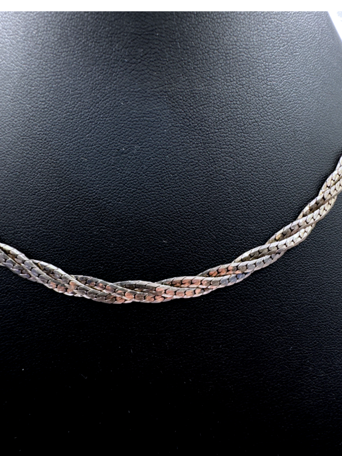 Silver Plated Braid Chain Necklace