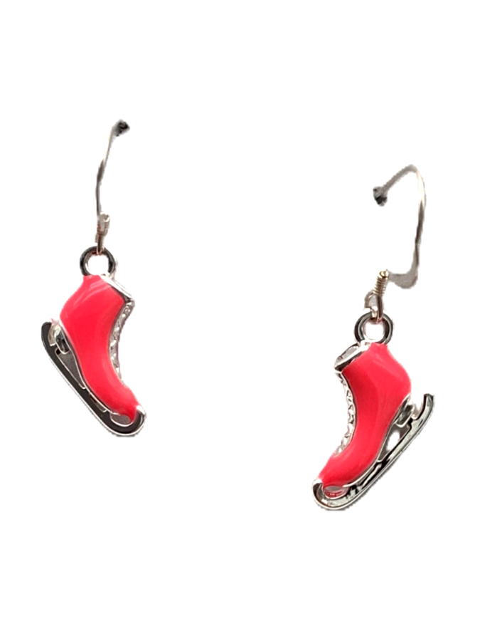 Earrings silver ice skate