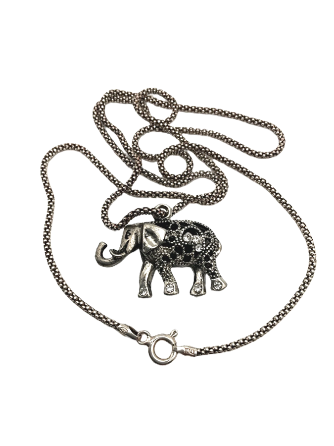Sterling silver elephant collar