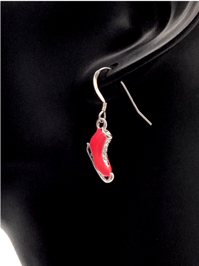 Earrings silver ice skate