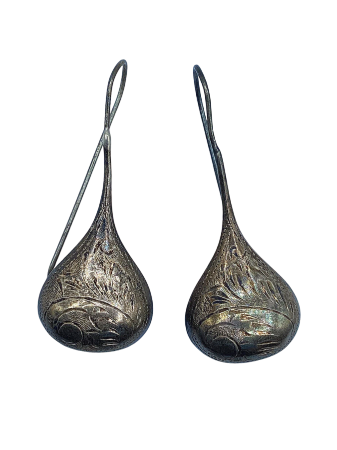 Vintage Sterling Silver Teardrop Earrings