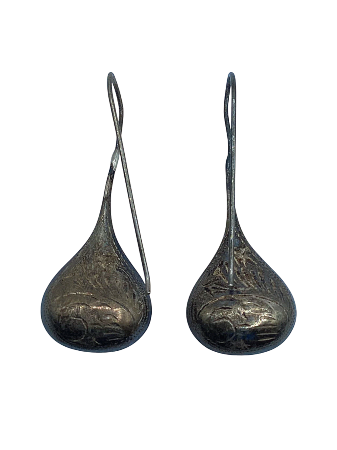 Vintage Sterling Silver Teardrop Earrings