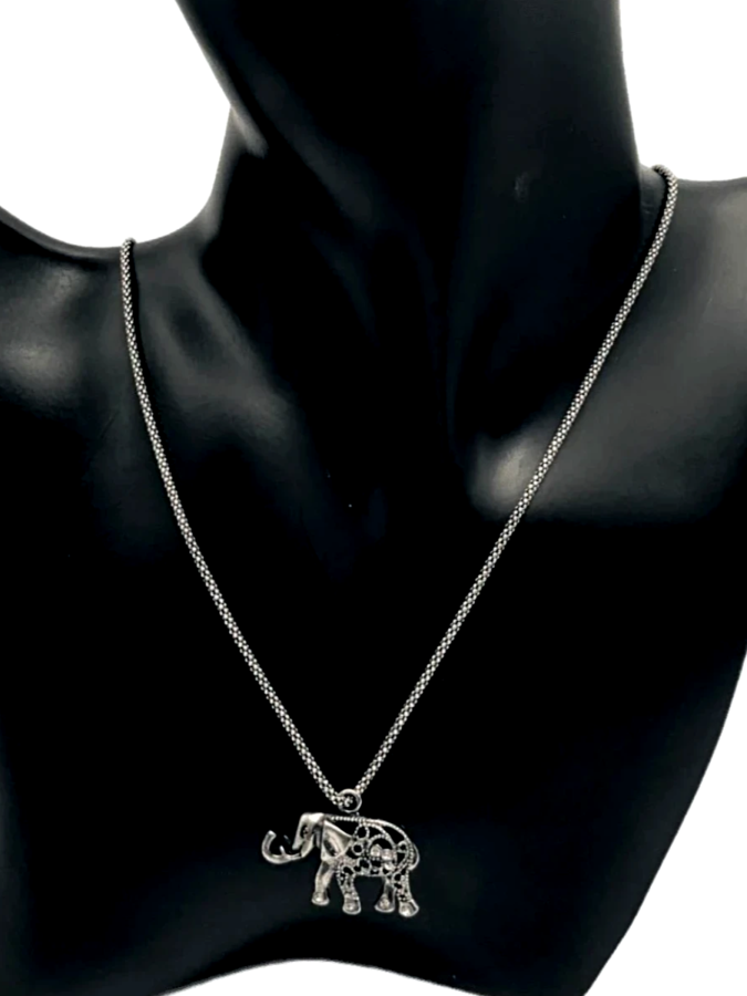 Sterling silver elephant collar