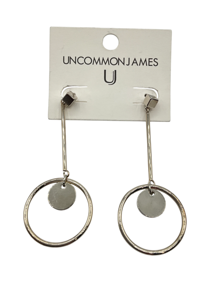 Uncommon James Silver Drop Hoop Earrings