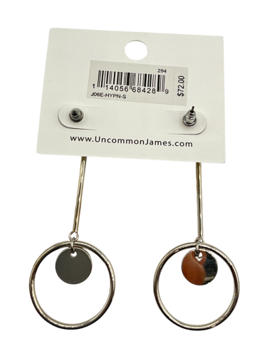 Uncommon James Silver Drop Hoop Earrings