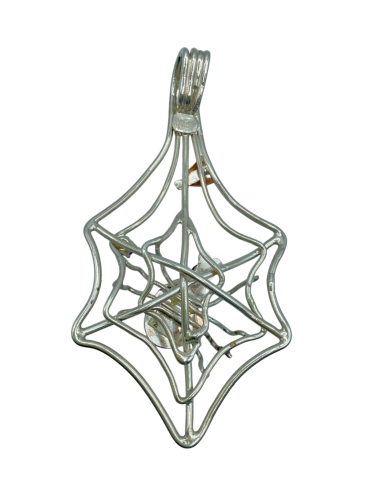 Spiderweb Pendant with Opal and Gemstones