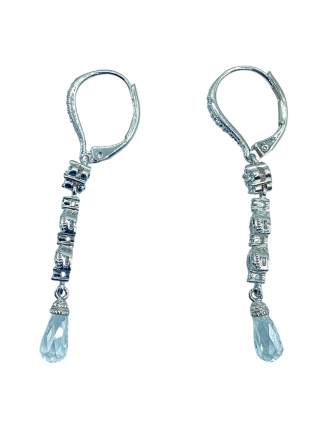 Dangle Drop Earrings with Gemstones