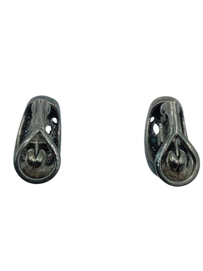 Vintage Silver Tone Clip-On Earrings