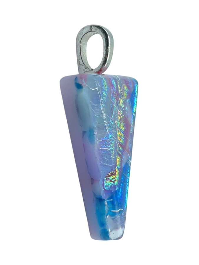 Iridescent Dichroic Glass Triangle Pendant