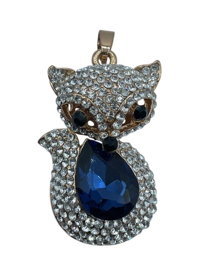 Crystal Fox Pendant Necklace