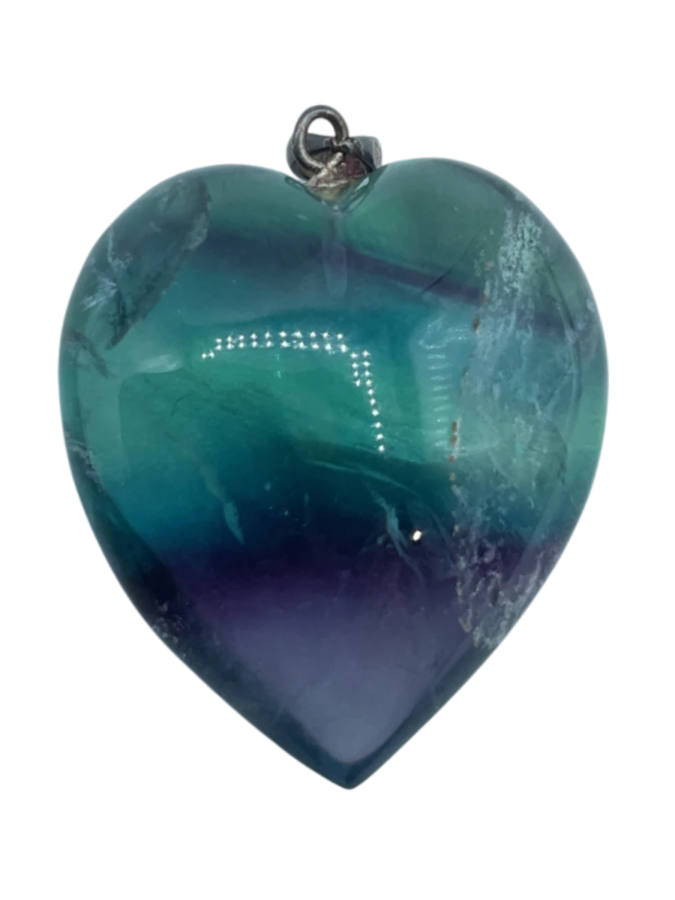 Polished Fluorite Heart Crystal