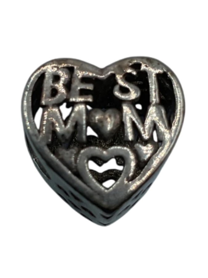 Pandora Best Mom Heart Charm S925 ALE Sterling Silver