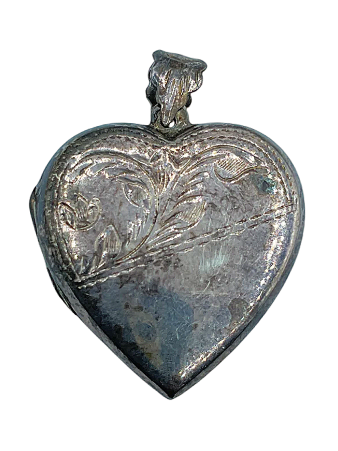 Vintage Engraved Heart Locket Pendant