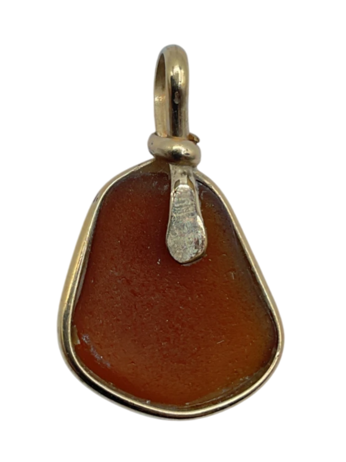 Golden Framed Carnelian Gemstone Pendant