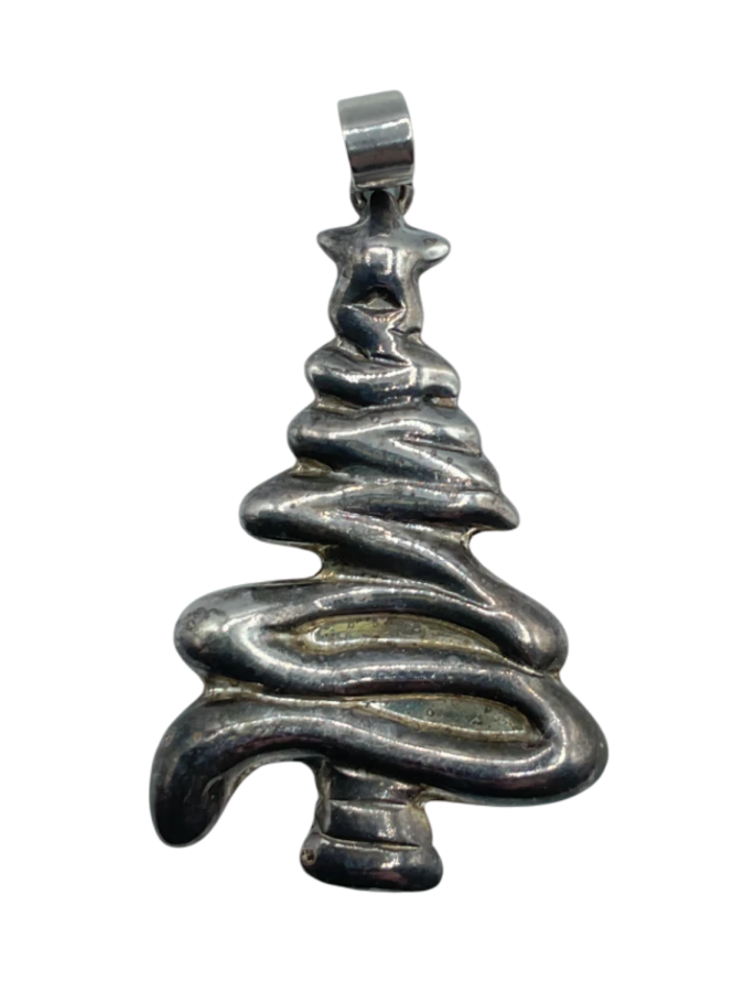 Vintage Mexican Sterling Silver Pendant Christmas tree