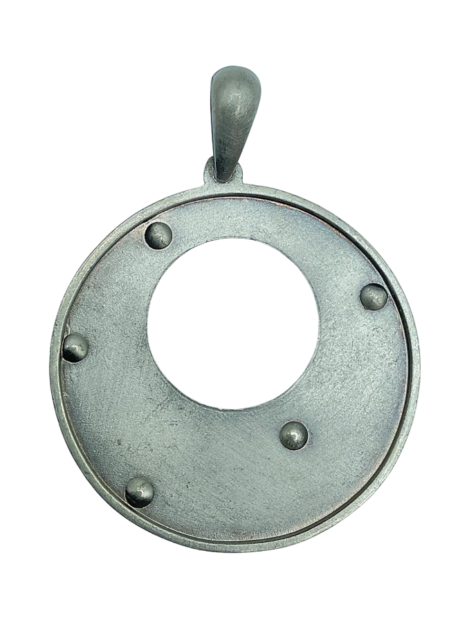 Silver-tone circular pendant