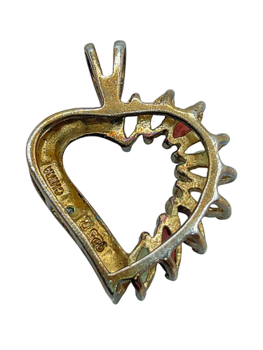 925 Sterling Silver Gold Vermeil Heart Pendant