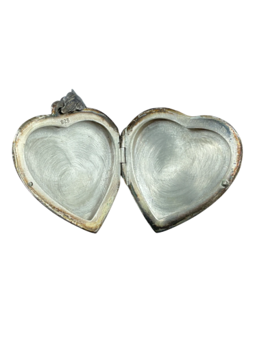 Vintage Engraved Heart Locket Pendant