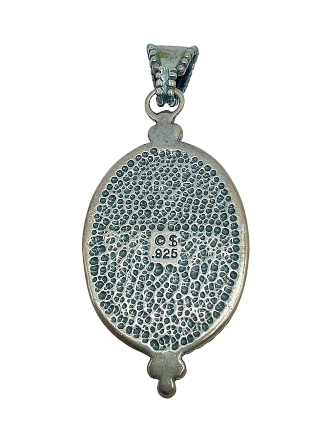 Sterling Silver Red Crystal Pendant Necklace