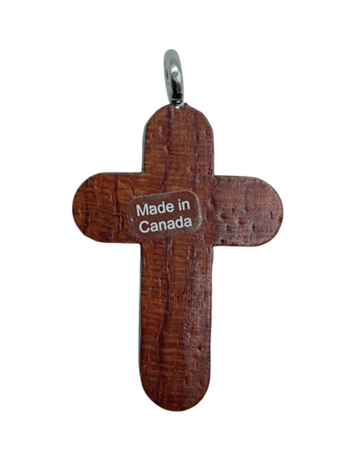 Hand-Carved Wooden Cross Pendant Necklace