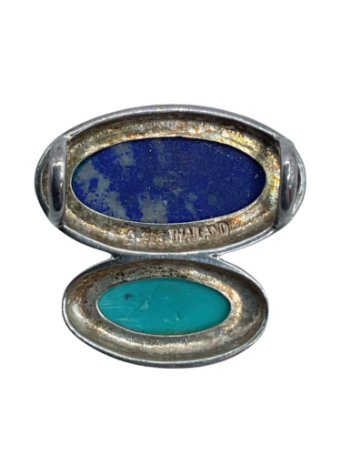 925 Sterling Silver Necklace with Lapis Lazuli and Turquoise Stones