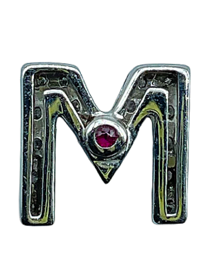 Silver Letter M Pendant