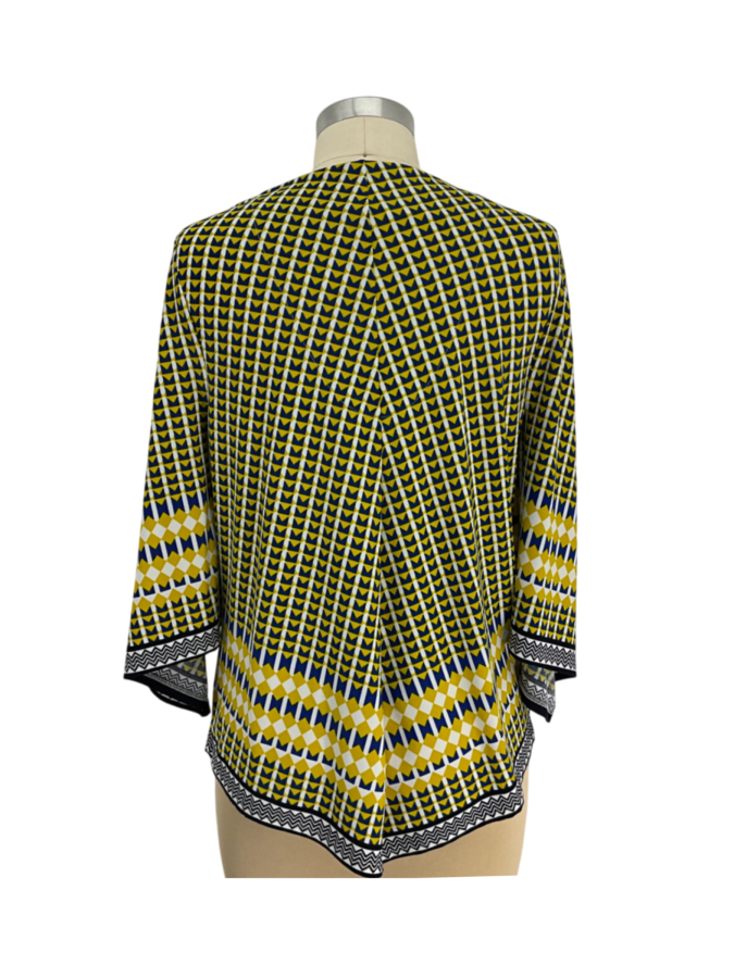 Chico's Geometric Print 3/4 Sleeve Top