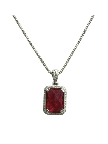 925 Sterling Silver Red Necklace