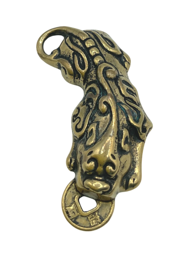 Brass Pixiu Pendant with Coin