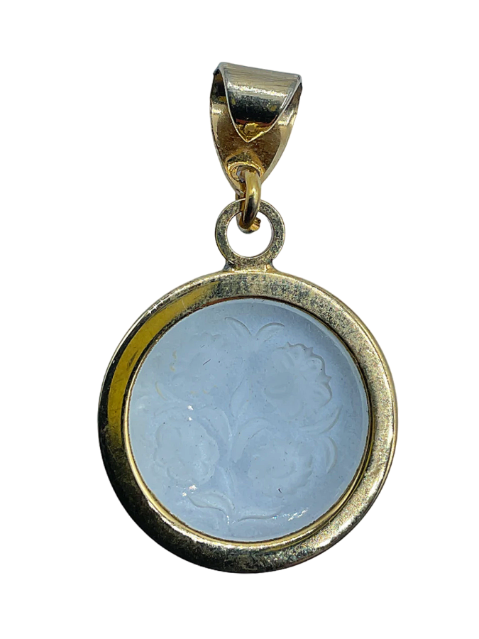 Floral Carved Mother of Pearl Pendant