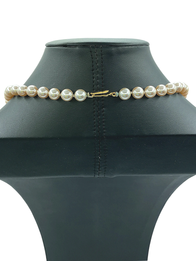 Elegant Cream Pearl Necklace with Gold Clasp