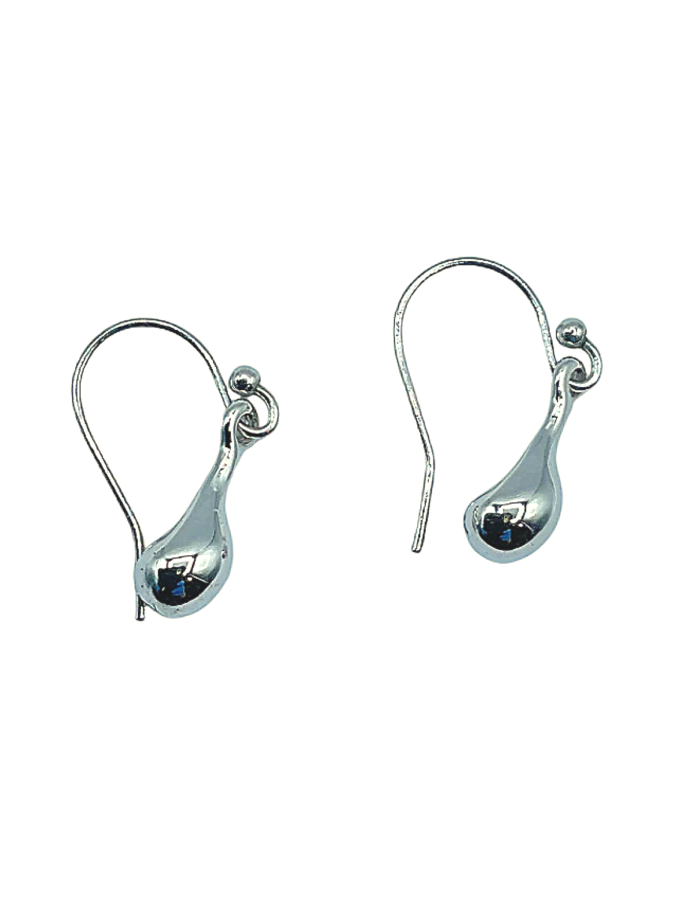 Minimalist Molten Sterling Silver Drop Earrings