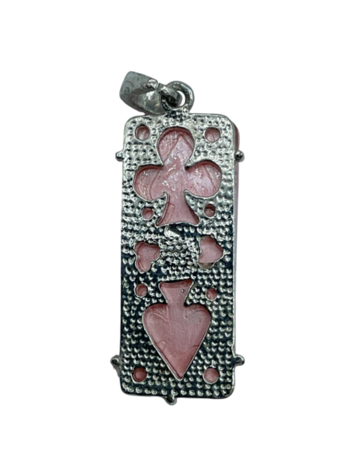Pink Gemstone Pendant with Crystal Accents