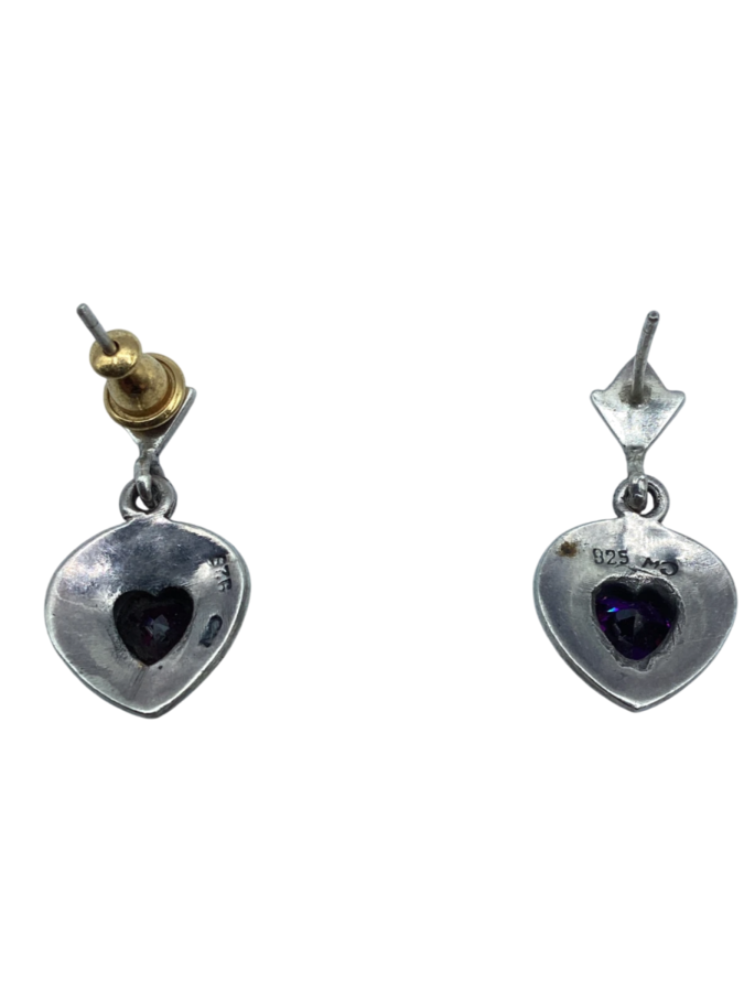 Sterling Silver 925 heart-shaped earrings