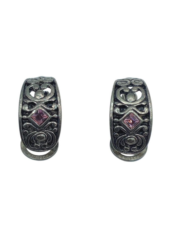 Vintage Silver Tone Clip-On Earrings