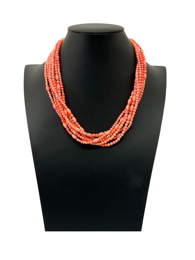 Pink coral necklace