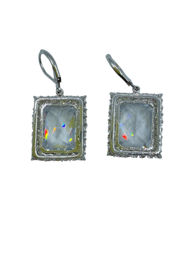 Rectangular Crystal Earrings