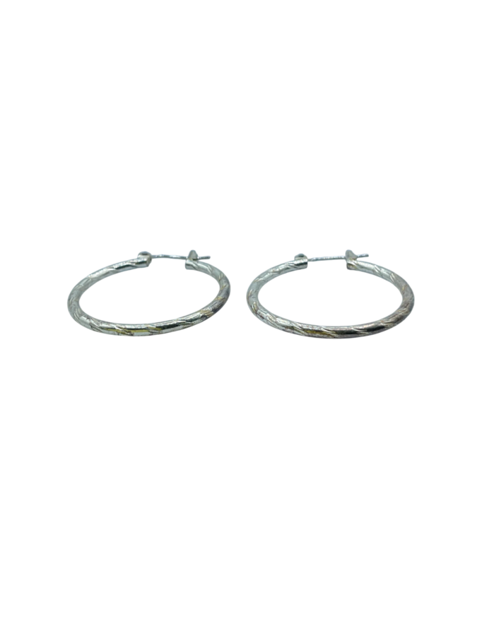Twisted Sterling Silver Hoop Earrings