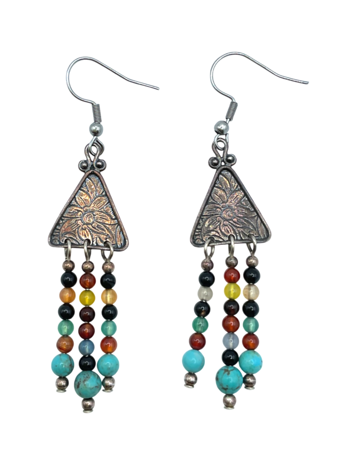 Triangle Multistone Earrings