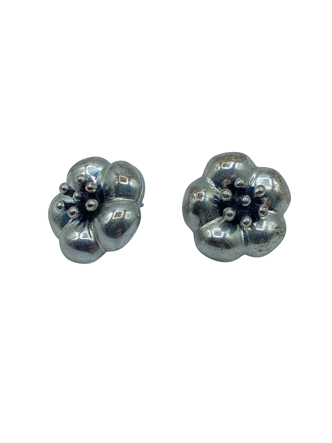 Sterling Silver Floral Earrings