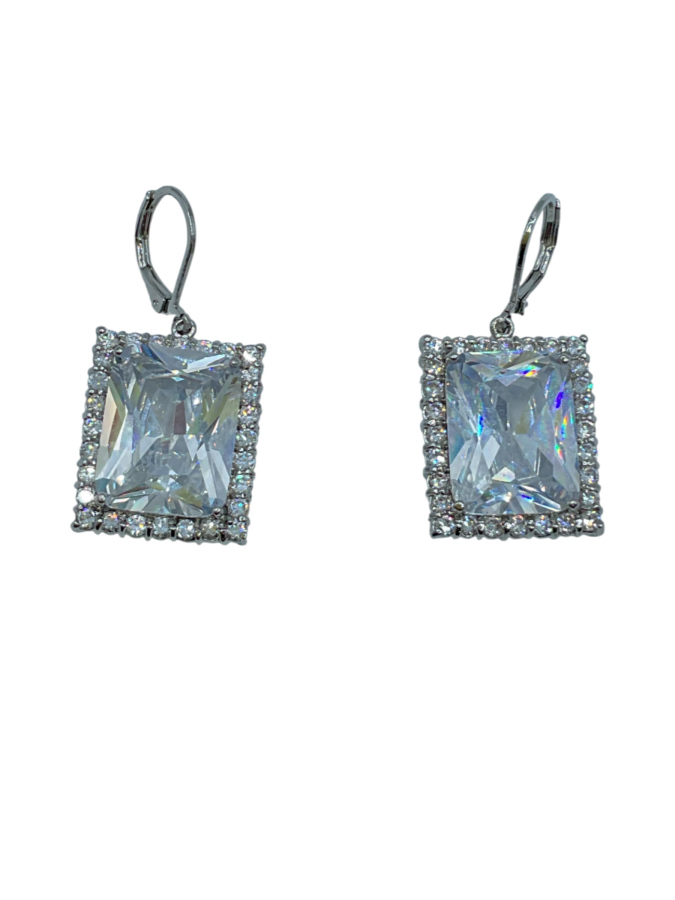 Rectangular Crystal Earrings
