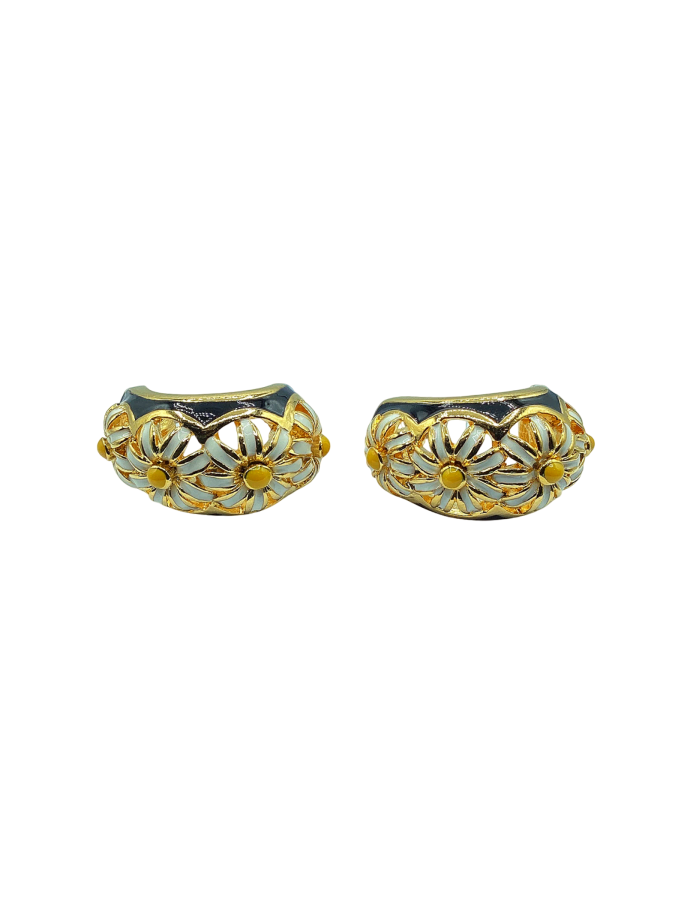 Floral Enamel Stud Earrings