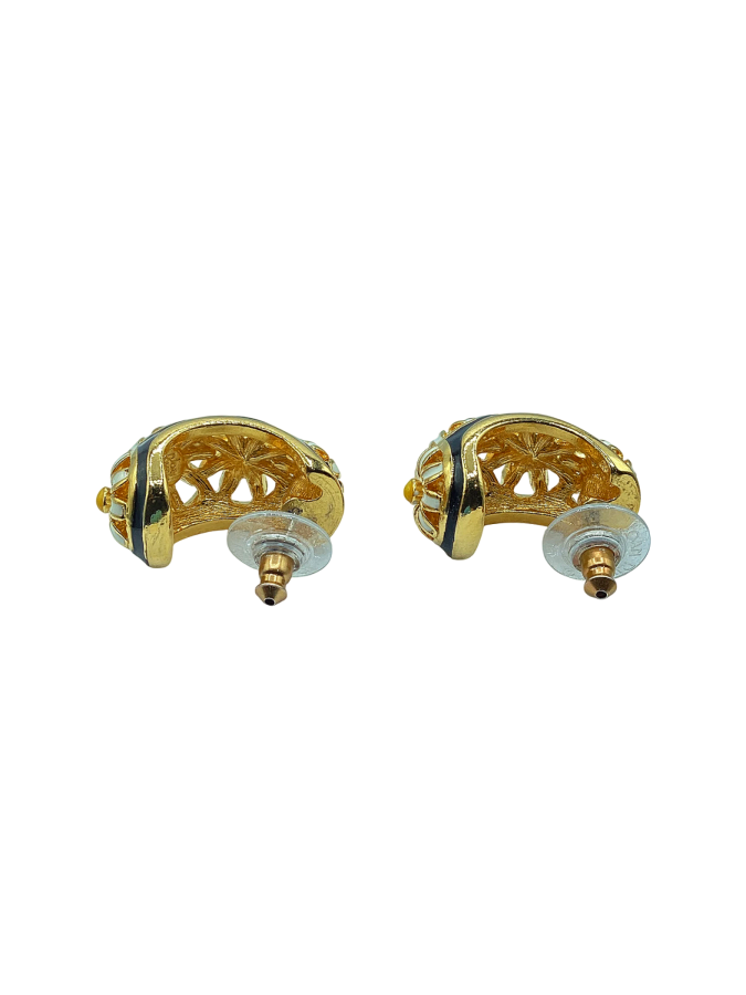 Floral Enamel Stud Earrings