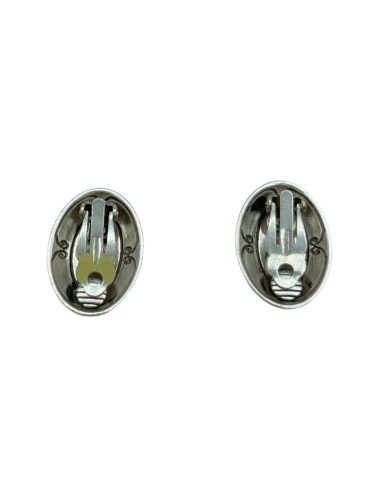Brighton Silver & Gold Scrolled Oval Earrings